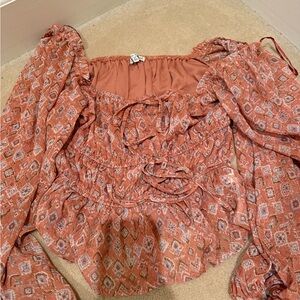 Moon River Women's Bohemian Rust Top